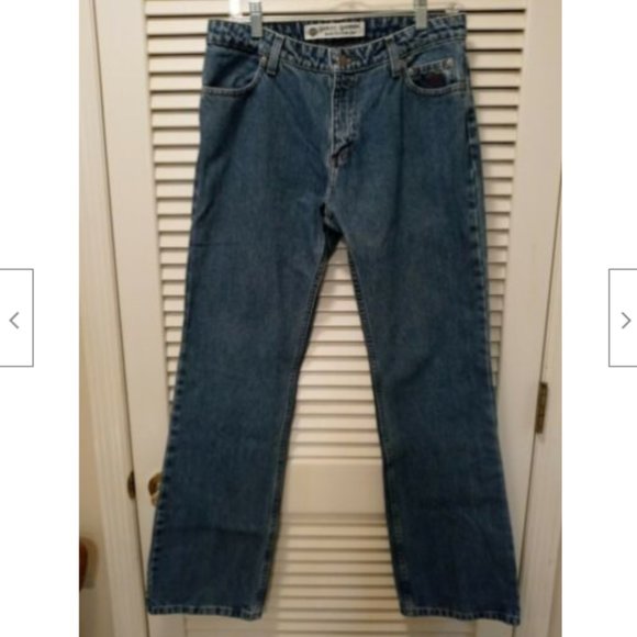 Harley Davidson Blue Jeans Women's Size 8 Regular Boot Cut Biker Denim HD - Picture 2 of 12